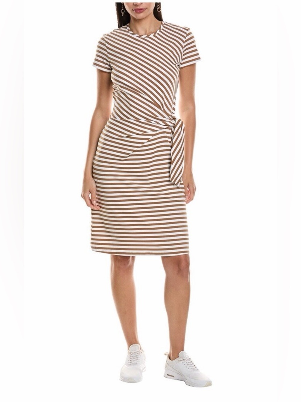J McLaughlin Elora Tie Front Striped Shirt Dress Catalina Cloth Women’s L